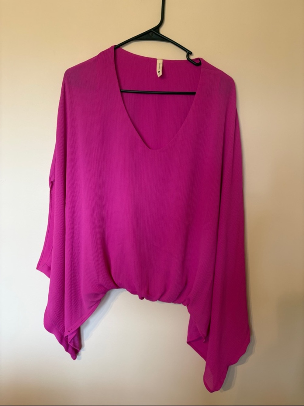 Tyche Fuchsia Batwing V-Neck Tunic